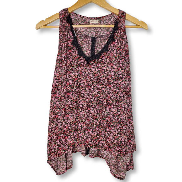 Hollister Open Back Assymetrical Floral Tank Top Size XS - Picture 1 of 7